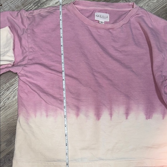 ISA & ELLA Pink and Cream Cropped Shirt - Picture 4 of 5